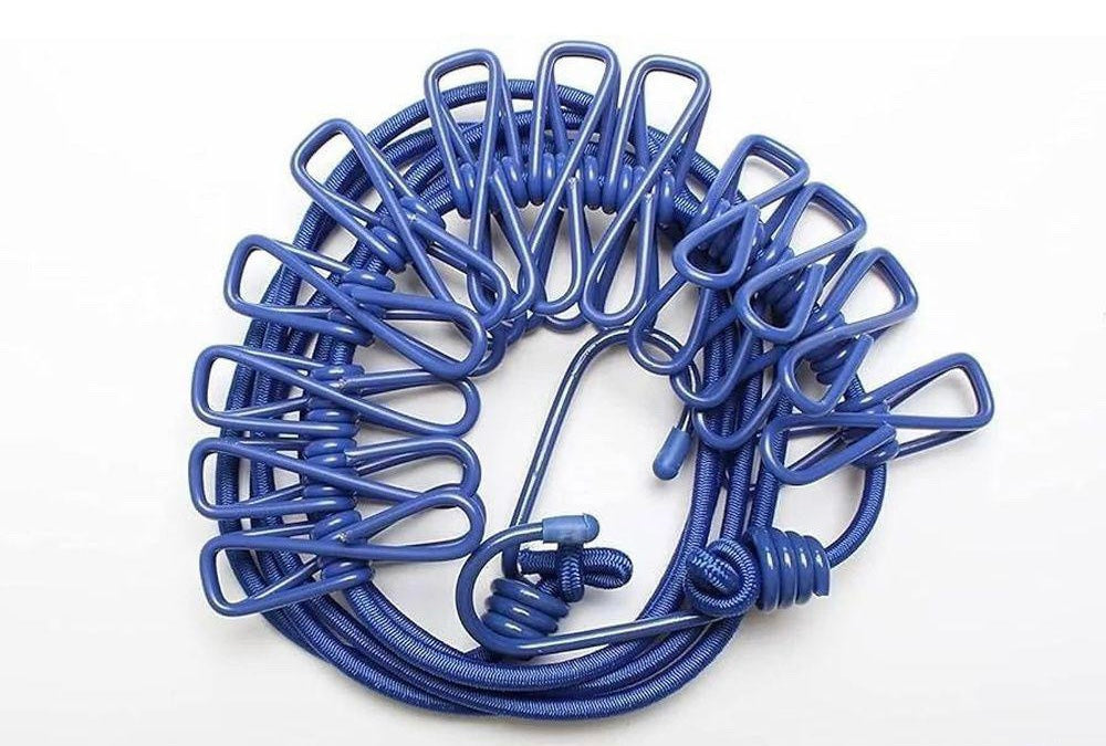 Portable Travel Clothesline with Clips